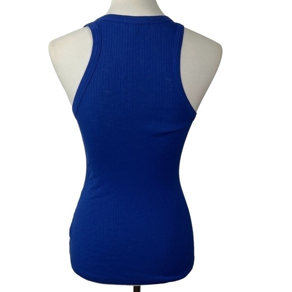 Sundry Ringer Cobalt NWT Crew Neck Ribbed Racerback Tank Size 1 - Picture 4 of 7